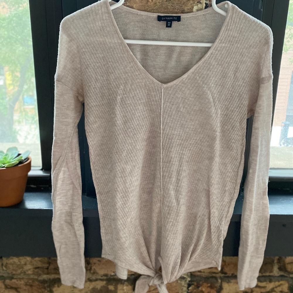 Blush Long sleeves Shirt Knot Light Pink SMALL